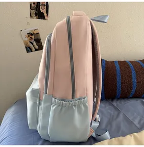 Korean style campus backpack with large capacity, lightweight and waterproof for students.