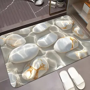 3D pebble diatom mud bath mat absorbent quick drying non slip floor mat for bathroom door