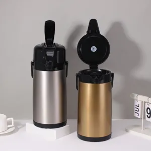 Large Capacity Stainless Steel Vacuum Insulated Thermal Kettle Air Press Pump Pot Portable Household Hot Water Flask
