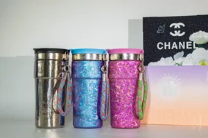 Tasse isotherme en pur titane magnétique avec sangle, gobelet de voyage anti-goutte.