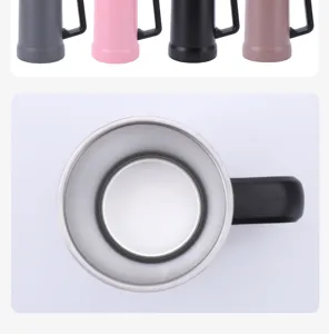 Stainless steel vacuum beer mug detail view, showing durable 304 interior and ergonomic handle.