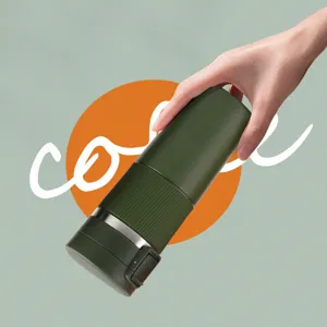 Tazza da Caffè Isolato Sotto Vuoto in Acciaio Inossidabile Con Coperchio e Custodia Protettiva Tazza Termica da Viaggio Portatile Per Ufficio All'aperto