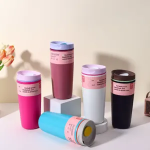 Owala style stainless steel insulated coffee travel mug with leak proof lid and multi colors