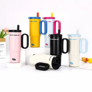 Large Capacity Stainless Steel Insulated Tumbler With Handle And Straw Portable Vacuum Travel Water Bottle For Office Outdoor