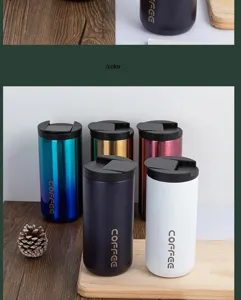 Stainless steel insulated coffee mug portable travel cup office water bottle multi color