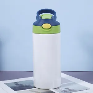 Stainless steel kids insulated water bottle with straw lid portable sublimation blank tumbler cup