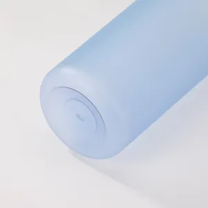 Blue plastic sports water bottle large capacity outdoor portable drinking cup minimalist style