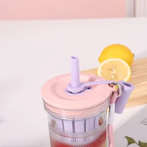Ins Style Plastic Fruit Tea Cup With Straw And Tea Strainer Portable Leak-Proof Water Bottle Student Travel Drinkware