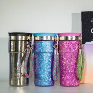 Bouteille d'Eau Isotherme en Titane Pur Tasse Thermos de Voyage Portable Avec Couvercle Magnétique et Lanière