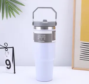 Gobelet isotherme sous vide en acier inoxydable avec poignée 900ml bouteille d'eau