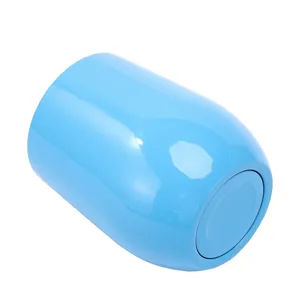 12oz stainless steel wine tumbler double wall vacuum insulated egg shaped travel cup blue