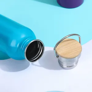 Stainless Steel Vacuum Sports Water Bottle Portable Insulated Travel Flask With Metal Handle Leakproof Gym Drinkware
