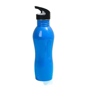 Borraccia sportiva in acciaio inossidabile isolata sottovuoto fitness viaggio blu tazza