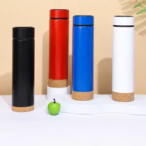 Stainless Steel Vacuum Insulated Coffee Mug With Wooden Base Portable Car Travel Water Bottle Business Thermos Cup
