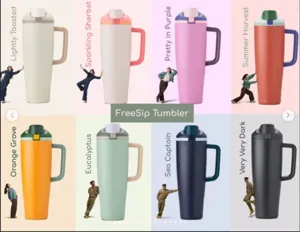 Large capacity stainless steel tumbler with handle and straw lid, perfect for outdoor travel.