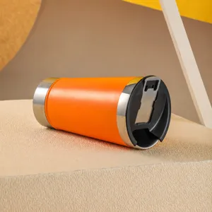 Gobelet de Voiture en Acier Inoxydable 20oz avec Ouvre-Bouteille Tasse de Voyage Orange
