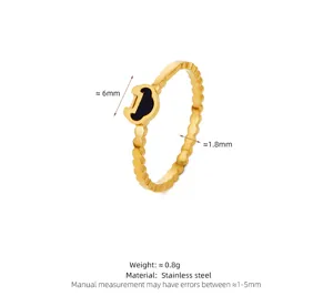 Bague ondulée en acier inoxydable avec motif de verrou Ruyi, spécifications