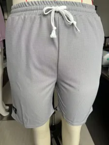 Men's summer casual waffle knit shorts with adjustable drawstring for daily sports.
