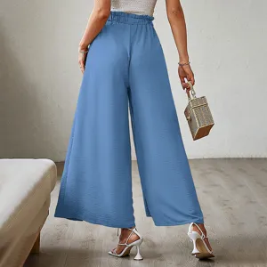 Women high waist pleated wide leg trousers casual loose pants summer fashion elegant