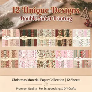 Hochwertiges Set mit 12 Weihnachts-Scrapbook-Papieren für DIY-Bastelarbeiten und Karten