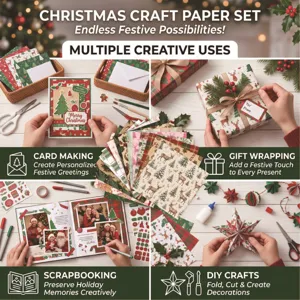 Weihnachts-Bastelpapierset mit Aquarellmustern für Scrapbooking und DIY-Geschenke
