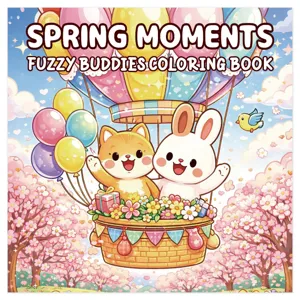 Original Cute Cartoon Animal Pet Elf Coloring Book For Kids Spring Moments Fuzzy Buddies Graffiti Painting Picture Book