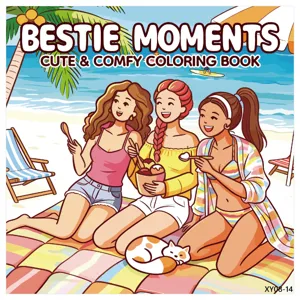 Bestie Moments Coloring Book For Girls Adults Original Cartoon Illustration Life Theme Painting Book Stress Relief Drawing Book