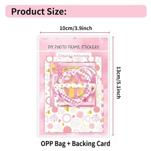 Pegatinas de marco de fotos DIY rosa para scrapbooking y decoración, paquete 10x13cm