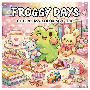 Copertina del libro da colorare Froggy Days con simpatici personaggi di rane e conigli