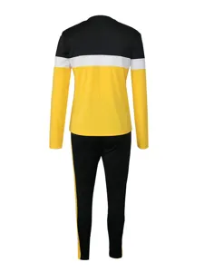Women color block long sleeve top and pants tracksuit set casual streetwear activewear outfit