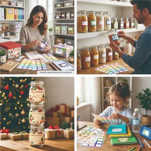 Etiquetas impermeables versátiles para tarros de cocina, material escolar y regalos