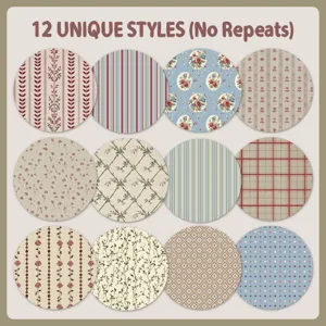 12 unique vintage floral and striped scrapbook paper patterns for DIY crafts
