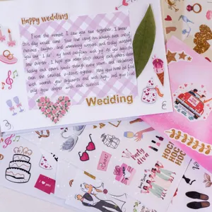 Set van 269 bruiloftstickers voor DIY-scrapbooking met liefde- en feestthema's