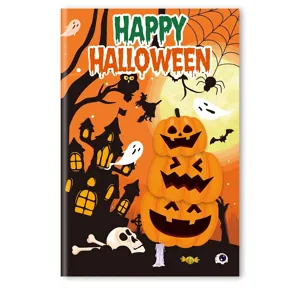 Halloween themed children's coloring book cover with festive pumpkin illustrations