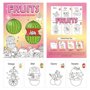Creative DIY foldable fruit coloring book for kids featuring interactive cut and fold art