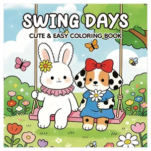 Cute Cartoon Animal Coloring Book For Kids Swing Days Drawing Painting Book Educational Toy For Children Gift