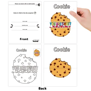 DIY folding cookie coloring sheet with "You Are Sweet" message for kids craft