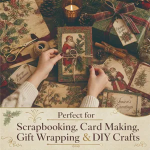 Vintage Christmas DIY craft paper for scrapbooking and handmade card making decoration