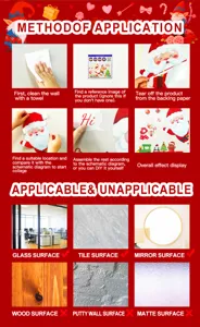 Detailed steps for applying festive Christmas Santa wall decals on smooth surfaces