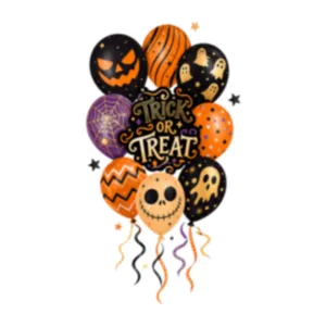 Adesivo per vetrine con palloncini di Halloween, ragnatela e fantasmi per decorazione
