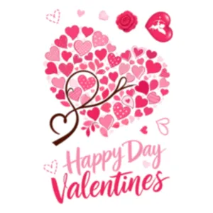 Autocollant statique de fenêtre en forme de cœur pour la Saint-Valentin en rose