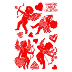 Rote Amor- und Herz-Valentinstag-Fensteraufkleber für die romantische Ladendekoration