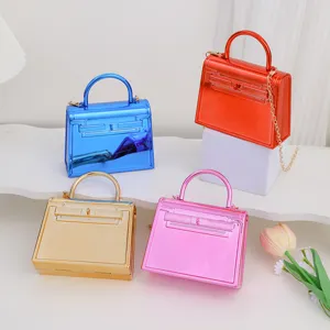Mini borsa a tracolla lucida stile kelly elegante borsa da sera per donna alla moda chic