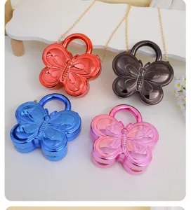 Acrylic butterfly crossbody bag, mini evening handbag with metal chain for women.