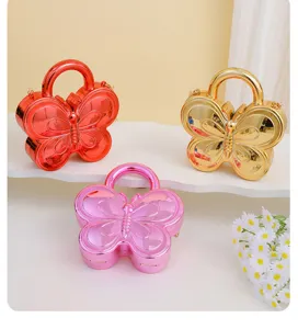 Cute butterfly acrylic evening handbag, chic designer mini shoulder crossbody bag for women.
