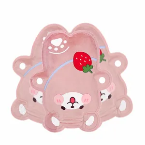 Cute cartoon plush hot water bag hand warmer for belly heating and daily winter comfort.