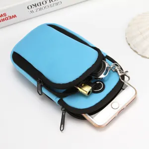 Bolsa de brazo deportiva de neopreno para correr y fitness con soporte para móvil.