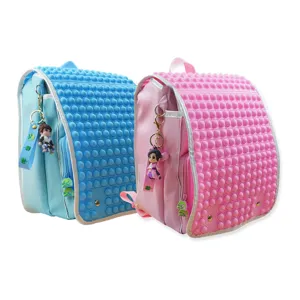 Kinder Pop It Schulrucksack wasserdicht Silikon Blase Dekompression Schulranzen blau rosa