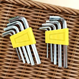 Inbussleutel set L-type inbussleutels met gele houder metalen gereedschapsset