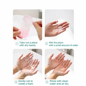 Portable disposable soap sheets for outdoor travel, easy to carry hand washing paper flakes.